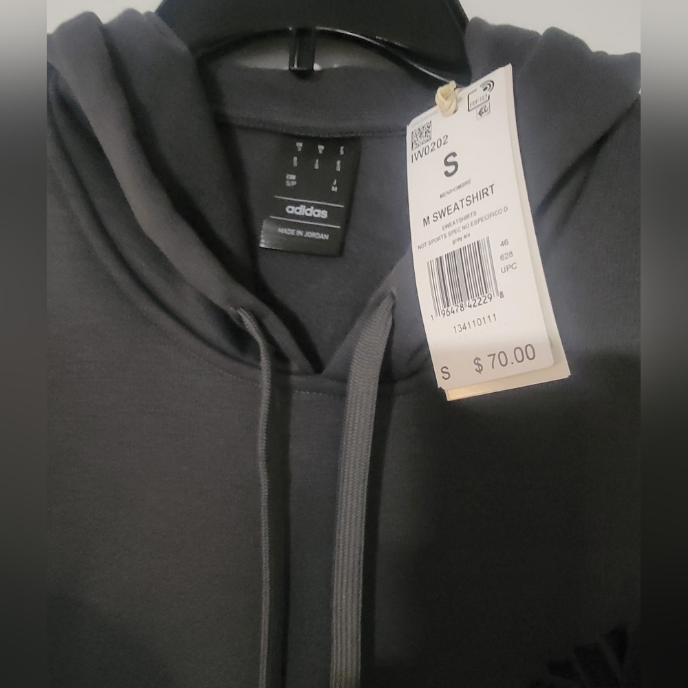 NWT adidas Mens Sport Fleece Hoodie Sweatshirt, Size Small - Picture 5 of 5